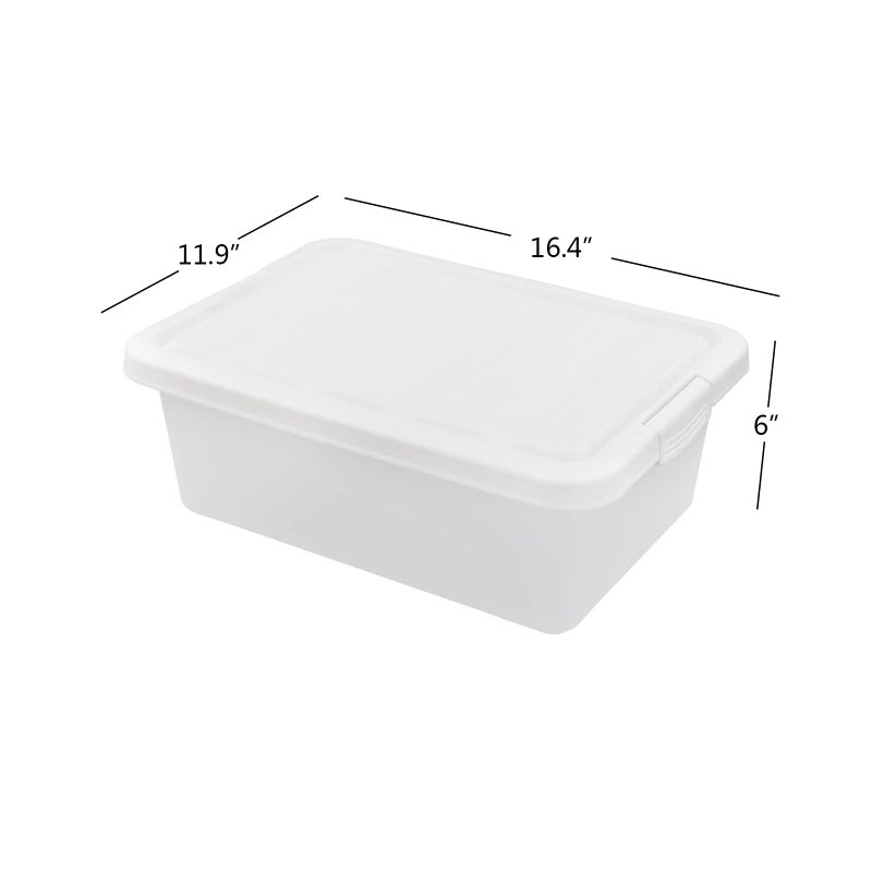 Ucake 14 Quart Clear Storage Box, Underbed Plastic Latch Box with White Lids, 2-Pack - Image 3